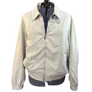 Vintage Newport Harbor Tan Bomber Jacket Men's Sz M Lined 80's 90's